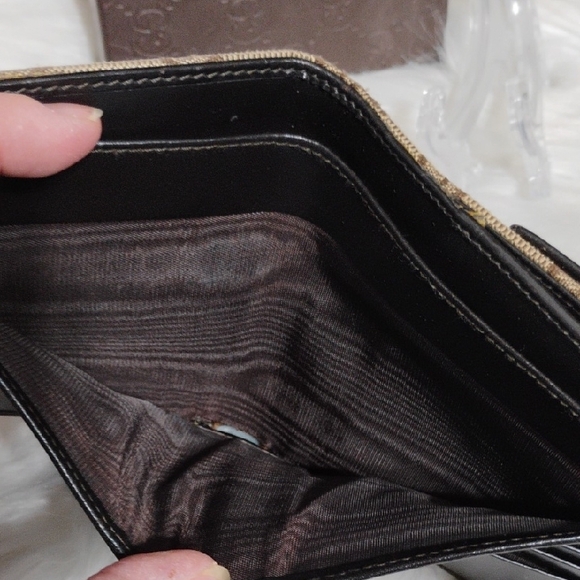 Authentic Gucci GG Canvas Web Sherry Line Jacket Vtg Wallet W Box - Picture 13 of 16